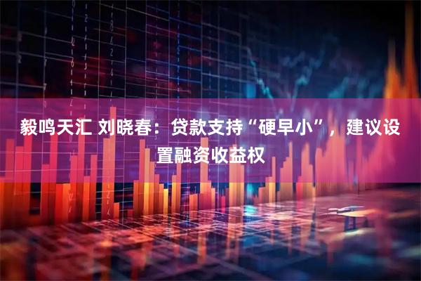 毅鸣天汇 刘晓春：贷款支持“硬早小”，建议设置融资收益权